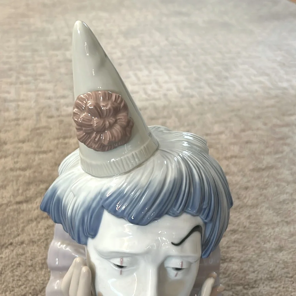 Lladró Jester Pensive Clown 12.5" Figurine Sculpture 5129 Retired MINT Condition - Picture 5 of 7
